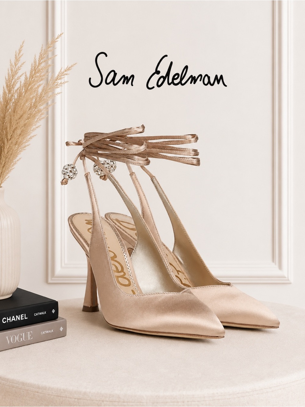 Sam Edelman • Harvie ankle-strap pumps in the color
Rosablush Satin • Sz 8
